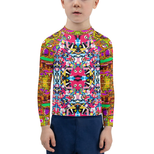 Kids Rash Guard - Isle of Pups + Boogie Person